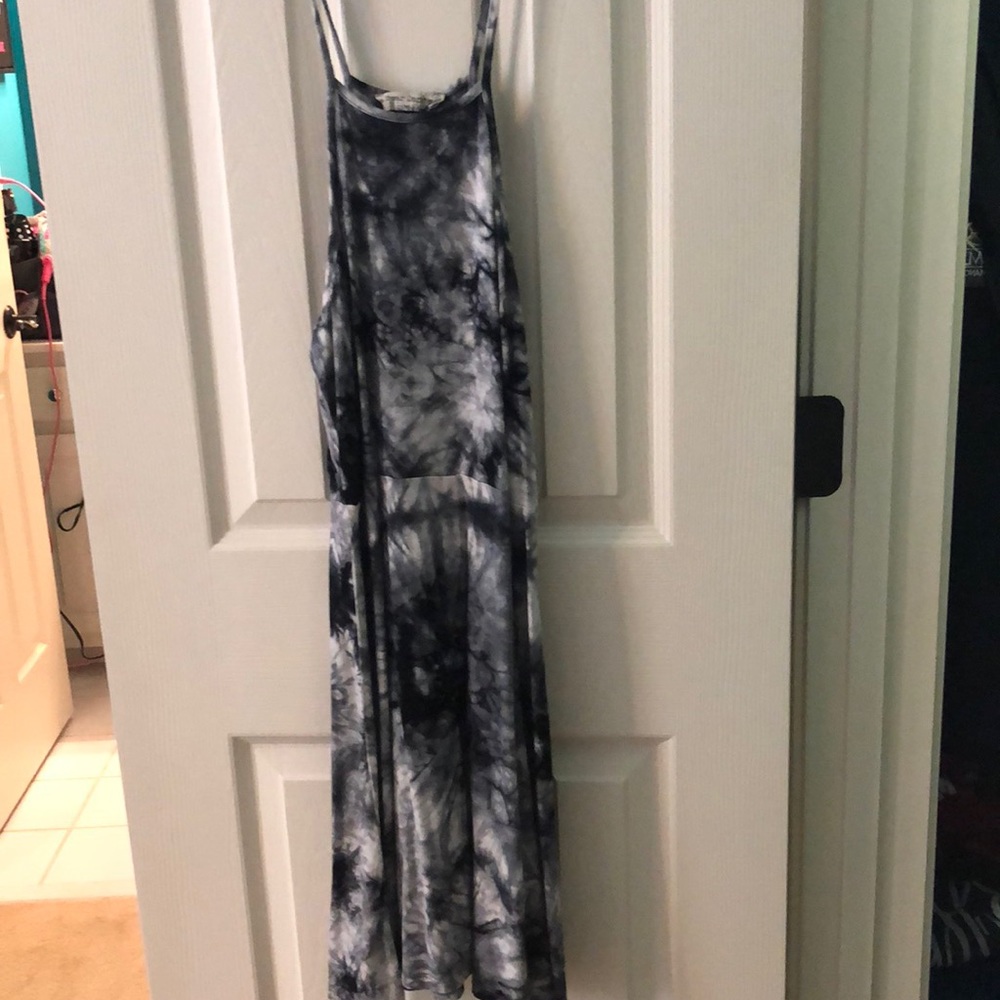 black and white tye dye dress